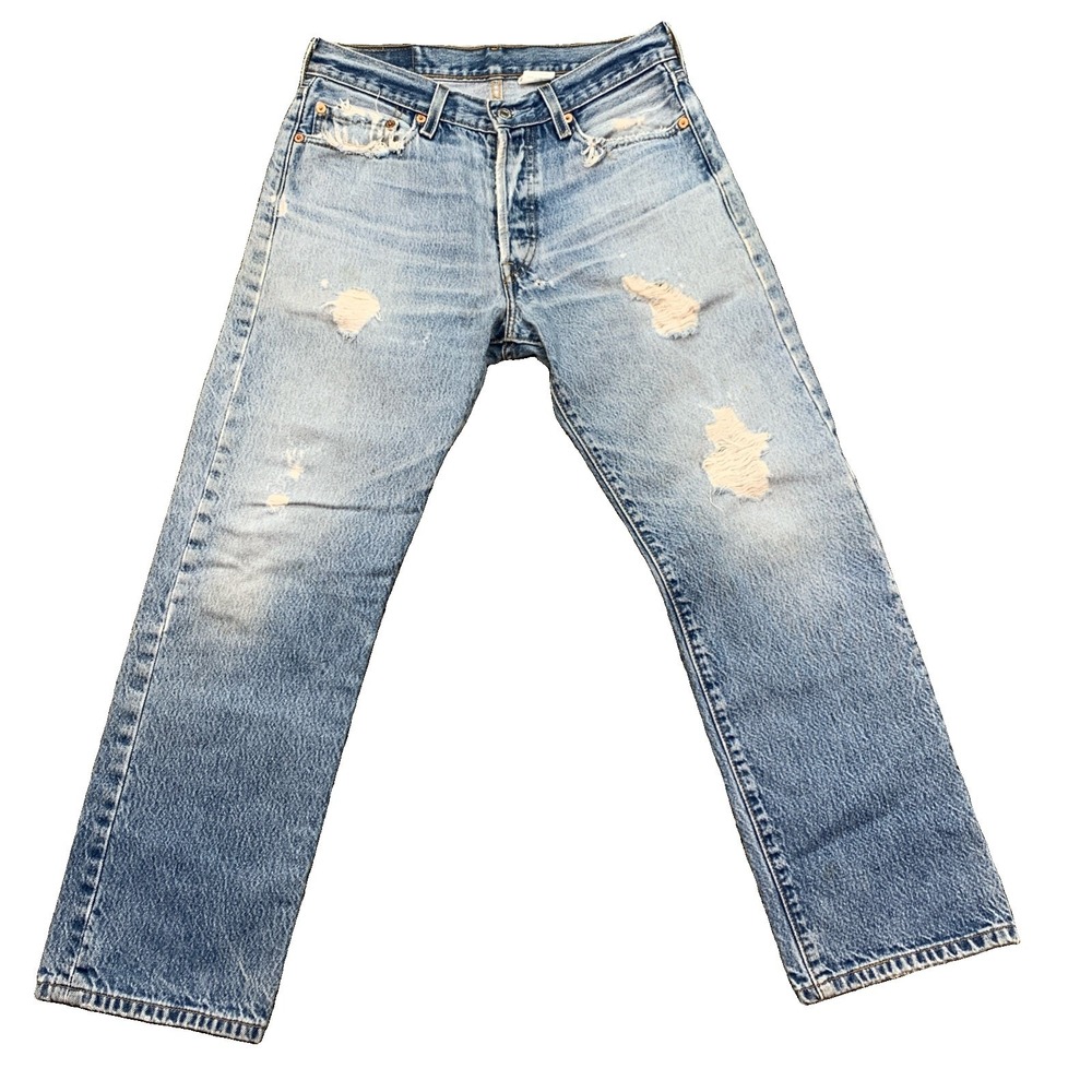 Thrashed Vintage Levi's 501 XX Jeans Mens 31x32 Distressed Grunge Faded Denim